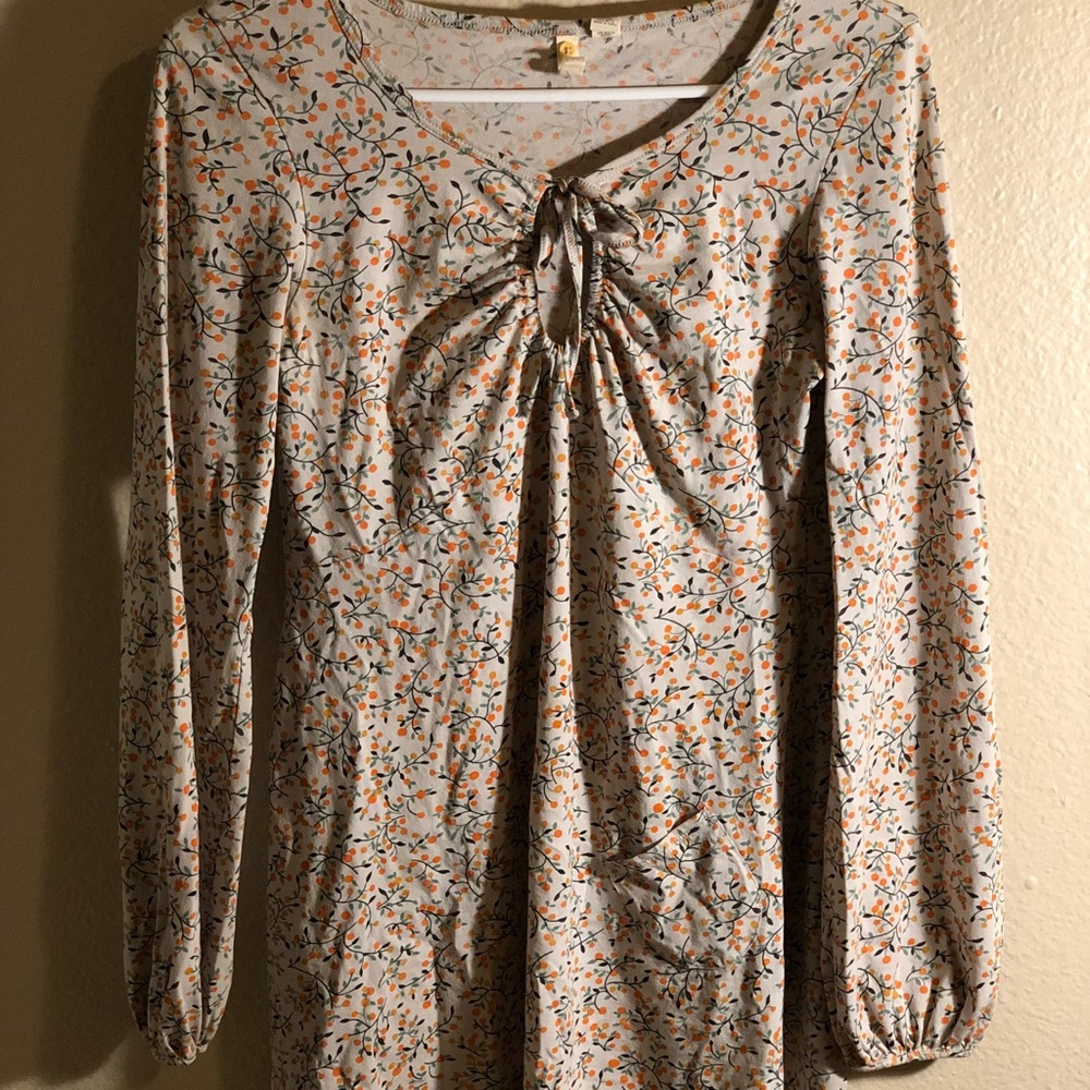 little yellow button (Anthropologie) orange tunic